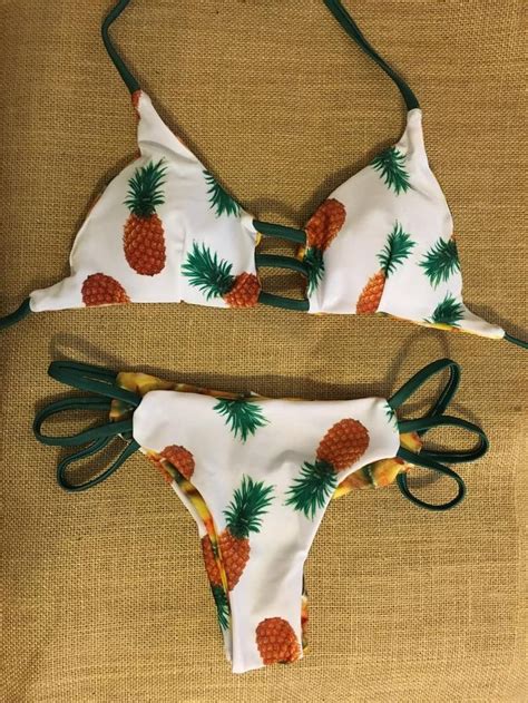 reversable white pineapple bikini pineapple bikini white pineapple bikinis
