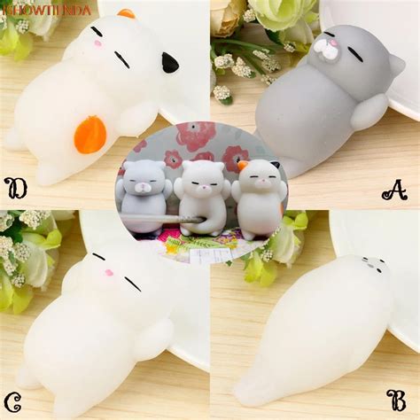 Cute Mochi Squishy Tpr Cat Healing Fun Kids Kawaii Squeeze Toy Stress