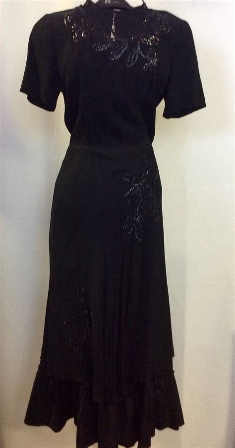 1930 Flapper Dress Elegant Black Dress With Pearls Great Etsy
