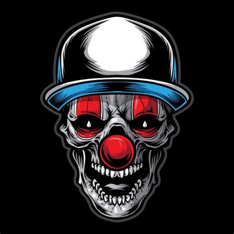 Skull Clown Illustration Clown Illustration Skull Artwork Skulls