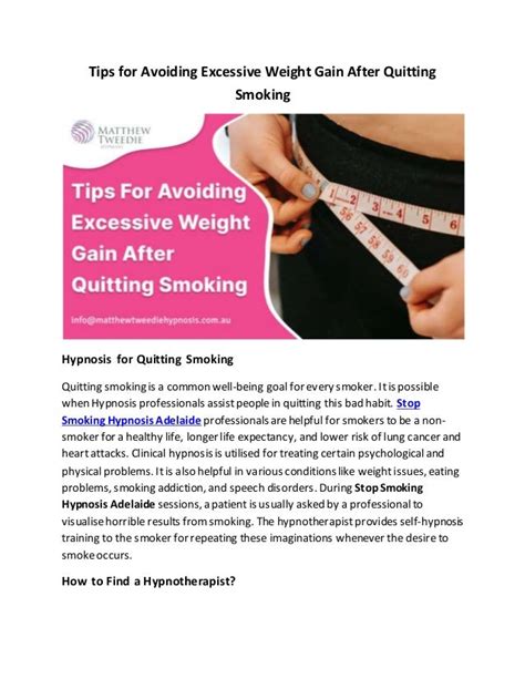 tips for avoiding excessive weight gain after quitting smoking docx
