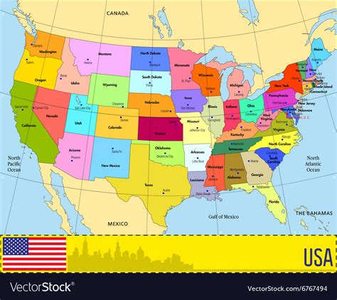 Us State Capitals Map