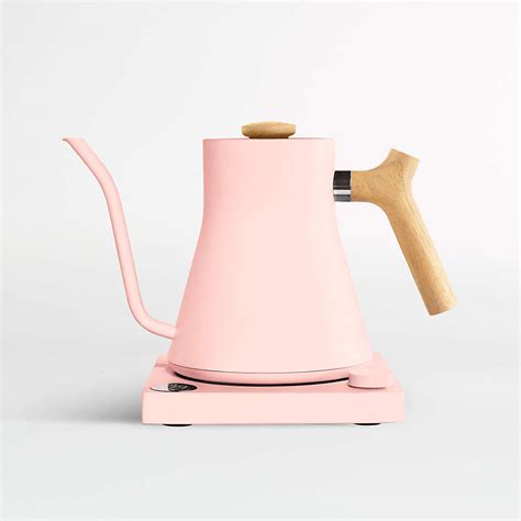 Fellow Stagg EKG Warm Pink Electric Pour-Over Tea Kettle with Maple