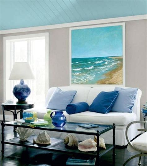 Large Ocean Beach Art Framed Above Sofa Tropicalbathroomvanity Ocean
