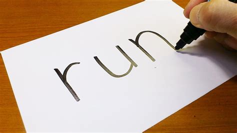 Very Easy How To Turn Words Run Into A Cartoon Art On