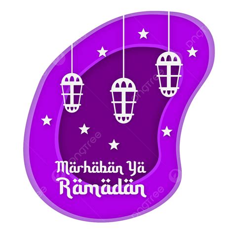 Gambar Marhaban Ya Ramadhan Ramadan Kareem Gaya Paper Teks Dengan