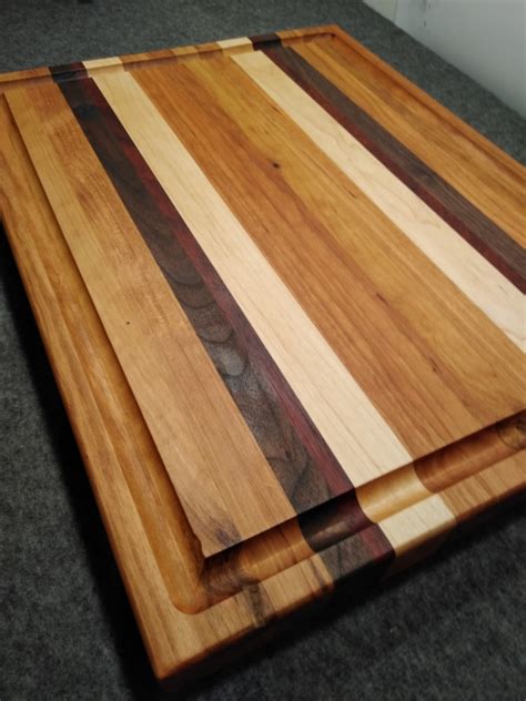 Cherry Maple Walnut And Padauk Edge Grain Cutting Board Large