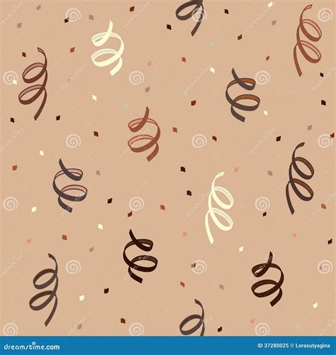 Seamless Birthday Pattern With A Brown Confetti On A Pale Cocoa