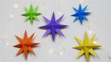 diy 3d paper star how to make christmas star christmas decorations ideas youtube