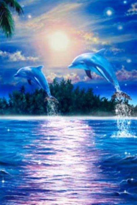 Free Download Blue Dolphins Glitter Effect Screenshot 512x768 For