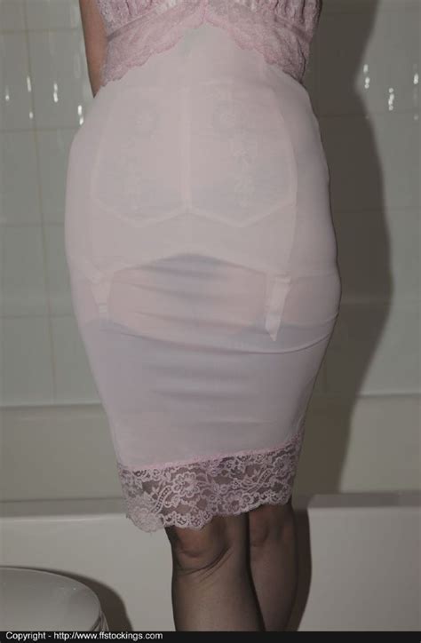 Wet Petticote Showing The Girdle And Garters Under It Suspender Bumps