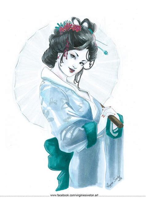 Geisha By Virginiesiveton On Deviantart Charcoal Art Geisha Fantasy Art