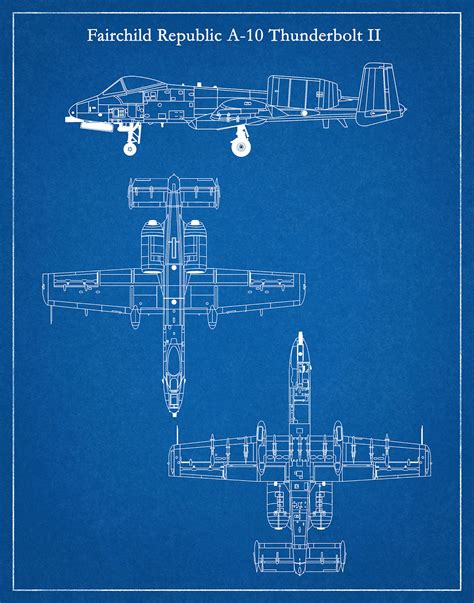 Fairchild Republic A 10 Thunderbolt Ii Drawing A 10 Warthog Blueprint