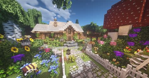 Cottagecore Minecraft House Vanilla Minecraft Fairy Garden Gazebo 🍄🌿