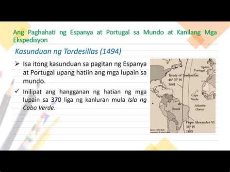 Ekspedisyon loaisa (1525) ekspedisyong cabot (1526) ekspedisyong saavedra (1527) ekspedisyong villalobos (1542). Ang Paghahati ng Espanya at Portugal Sa Mundo at Kanilang ...