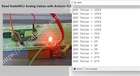 Esp Adc Read Nodemcu Analog Values With Arduino Ide