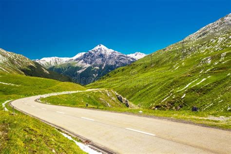 Albula Pass Road In Swiss Alps Near Sankt Moritz Stock Image Image Of