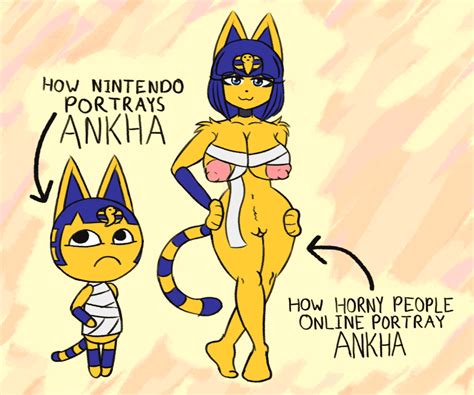Rule 34 Animal Crossing Animated Ankha Anthro Big Breasts Blue Body