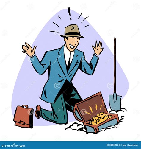 Businessman Found Treasure Business People Concept Stock Vector
