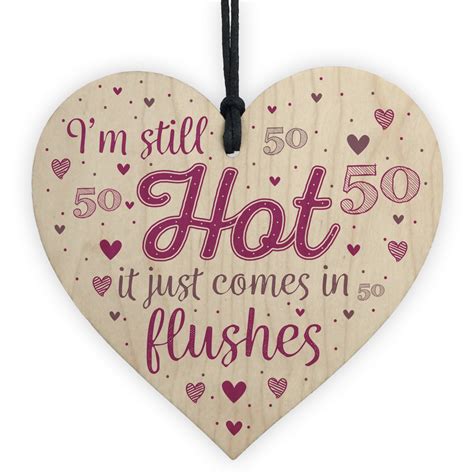 A milestone birthday can be tough to shop for. Funny 50th Birthday Gifts For Women Fifty Party Wood Heart Card