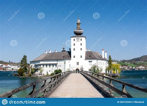Schloss Ort Castle Situated In The Traunsee Lake In Gmunden Austria