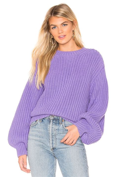 Bardot Balloon Sleeve Sweater In Light Purple Revolve Sweater Sleeves Purple Sweater Outfit