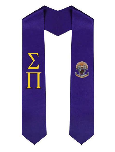 Sigma Pi Greek Lettered Graduation Sash Stole With Crest Sale 2995