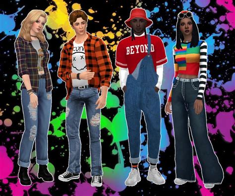 Mmcc And Lookbooks Sims 4 90s Sims Mods Sims 4 Cc 80s