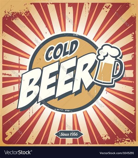 We upload amazing new content everyday! Vintage beer sign Royalty Free Vector Image - VectorStock