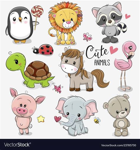 Cartoon Animal Drawing Baby Animal Drawings Cute Animal Illustration