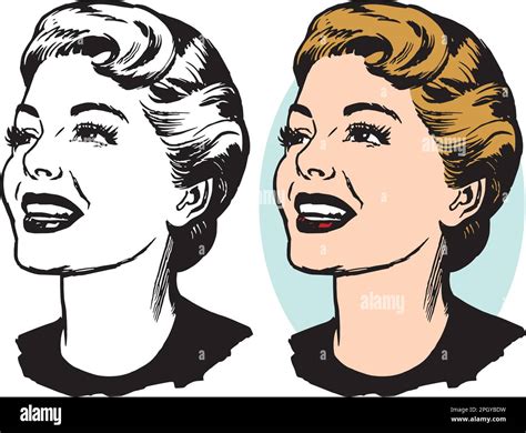 1950s Retro Woman Portrait Stock Vector Images Alamy