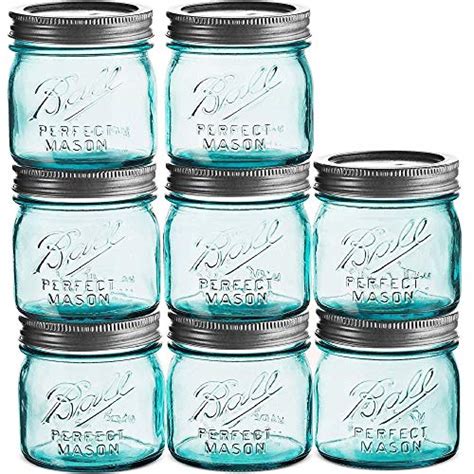 Ball Regular Mouth Elite Collection Half Pint Mason Jars With Lids And