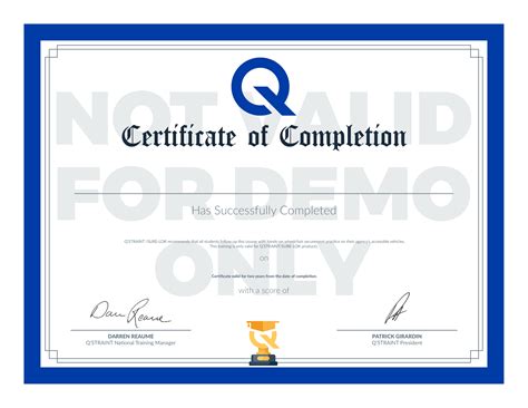 Securement 101 Demo Certificate Qstraint Training Aqademy