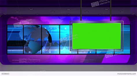 News Tv Studio Set 30 Virtual Green Screen Backgro Stock Video Footage