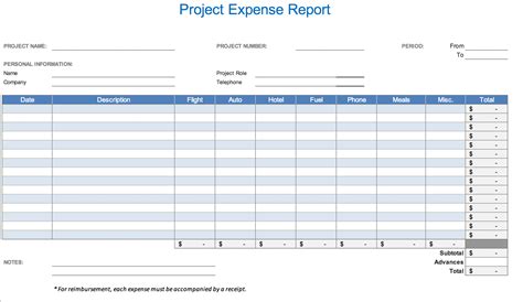 Expense Report Template In Excel Riset