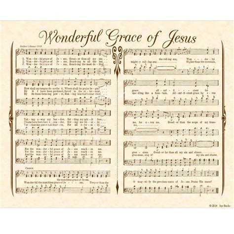 Wonderful Grace Of Jesus Hymn Wall Art Custom Christian Home Etsy