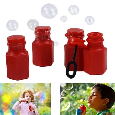 Dazzling Toys Mini Hexagon Red Bubble Bottles Pack Of 12 Add Some Pop To A Graduation