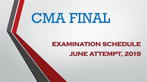 Cma Final Group 2 Examination Schedule Youtube