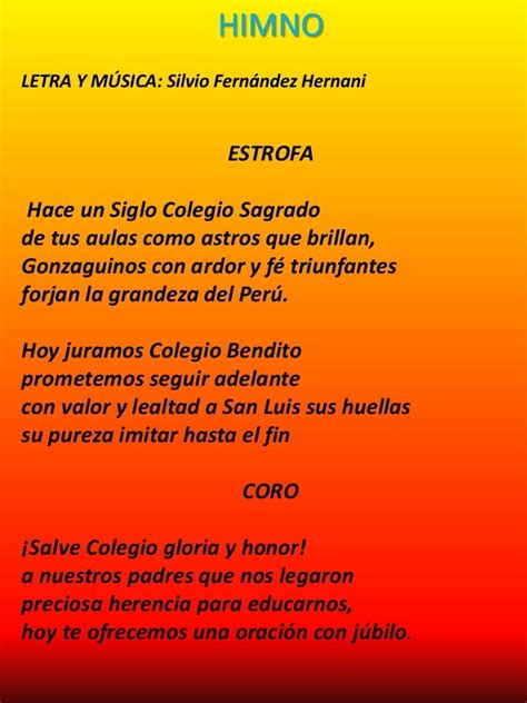 Himno Del Colegio San Luis Gonzaga Audio Y Vídeo Audio Himnos