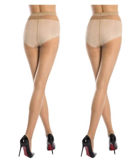 Hf Lumen Multicolor Nylon Womens Full Length Stockings Pack Of 2