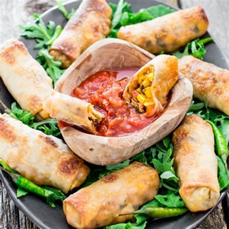 Spicy Baked Mexican Chicken Egg Rolls These Spicy Baked Mexican