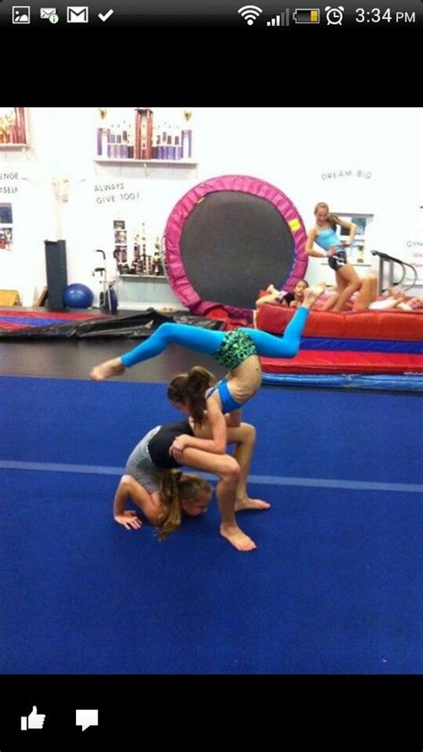 Acro Double Trick Gymnastics Moves Gymnastics Tricks Acrobatic