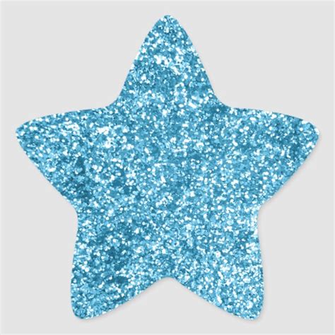 Girly Blue Sparkle Glitter Look Star Sticker Zazzle Star Stickers