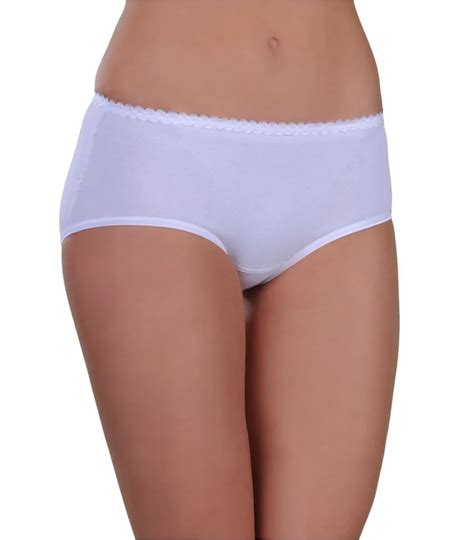 Women Underwear Panty Cotton External Rubber Midi Color White Size Small