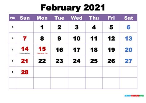 Looking for some free & elegant printable february 2021 calendars, great? Large Number 2021 Free Calendar | Calendar Printables Free Blank