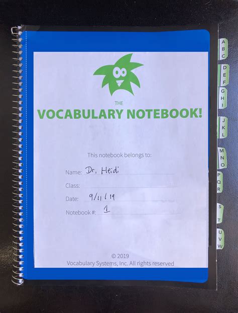 Free Vocabulary Notebook Template For Studying Vocabulary Vocab Victor