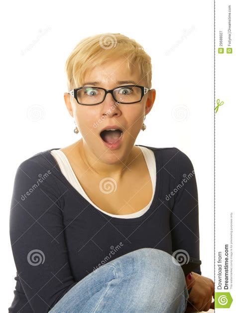 Surprised Woman Stock Image Image Of Hair People Glasses 29688027