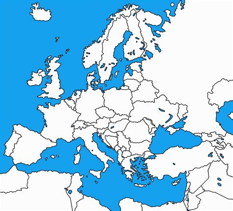 Blank Political Map Of Europe Printable Blank Printable
