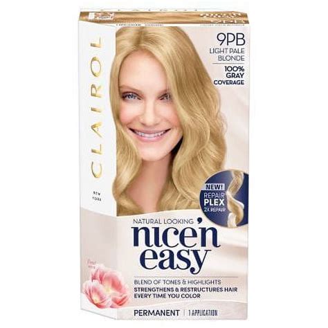Clairol Nice N Easy Permanent Hair Color Creme PB Light Pale Blonde Application Walmart Com
