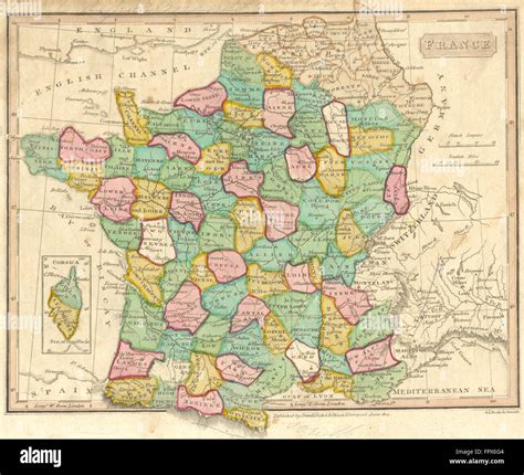 France Barclay 1830 Antique Map Stock Photo Alamy